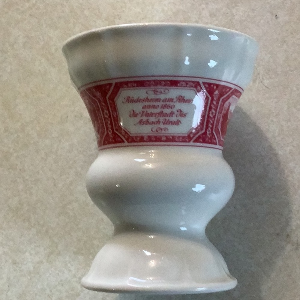 Vintage Ceramic Vase with Red Accents